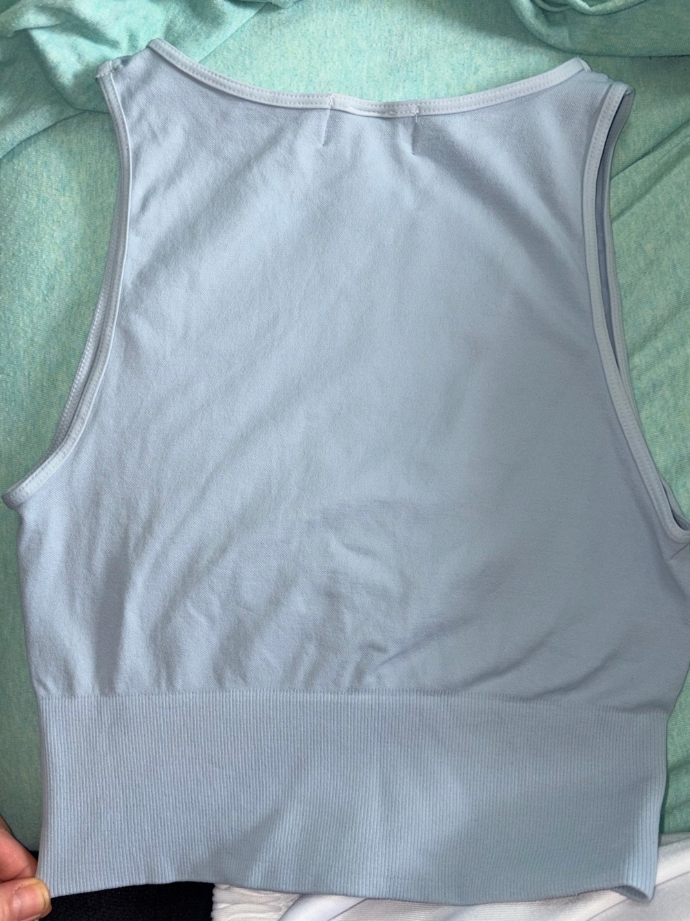 *BRAND NEW/ NEVER WORN* MPE Athletics Seamless Light Blue High Neck Crop Tank - Picture 4 of 7